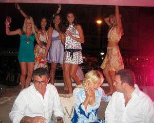 Collect photos showing Vincent Tchenguiz yacht and Villa in St Tropez France. Pix : Models dance on the deck with  Ukrainian model on Right ( No 1 girl ) and his friend sit with him  Copyright Photo  not know sent by Les Wilson UK mobile  07966 155 905  11.3.2011