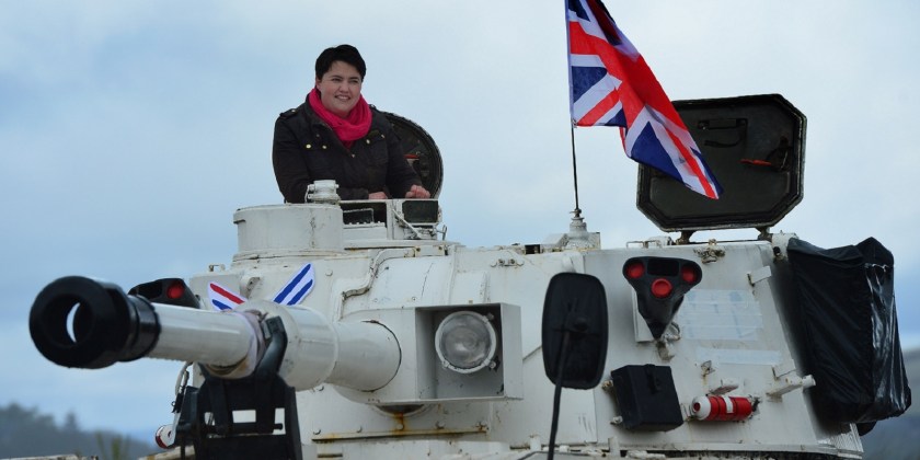 Scottish Conservative Leader Drives A Tank